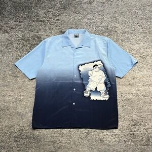 Vintage Southpole Button Up‎ Shirt Mens Large Blue Hip-Hop Skater Y2K 2000s
